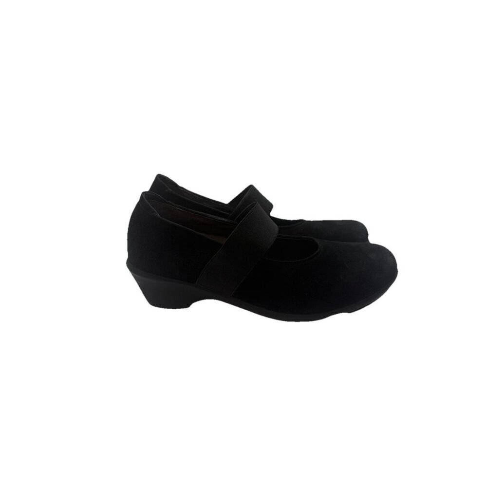 Wolky Women's Size 7.5 US 38 EU Mary Jane Walking Shoes Black Suede Platform